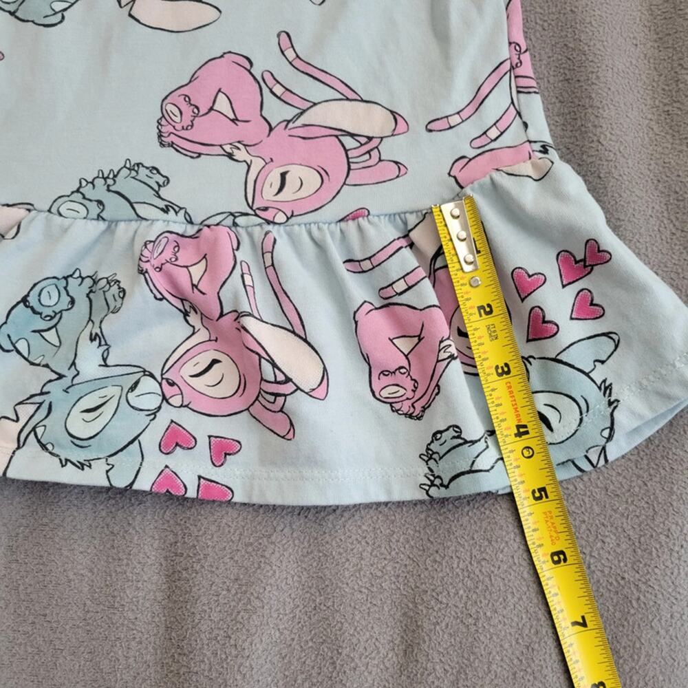 Disney Stitch Baby Toddler Dress 18 Months Long Sleeve Blue Pink Ruffle - Picture 4 of 8